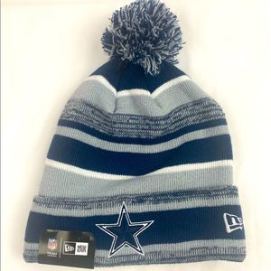 Dallas Cowboys New Era NFL Sideline Sport Pom Cuffed Knit Hat // NEW